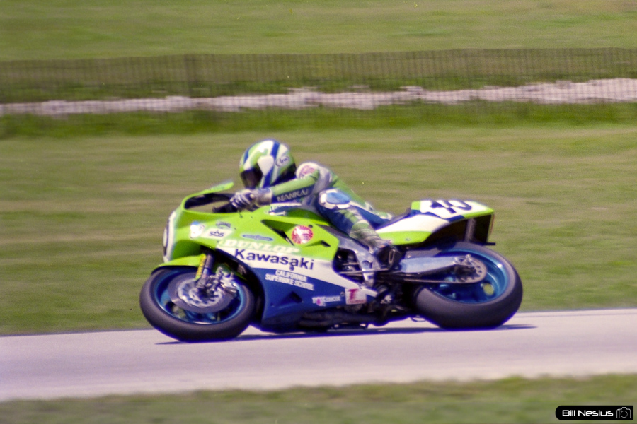 Doug Chandler on the Number 10 Muzzy Kawasaki ZX-7R / FLM_7314 / 1