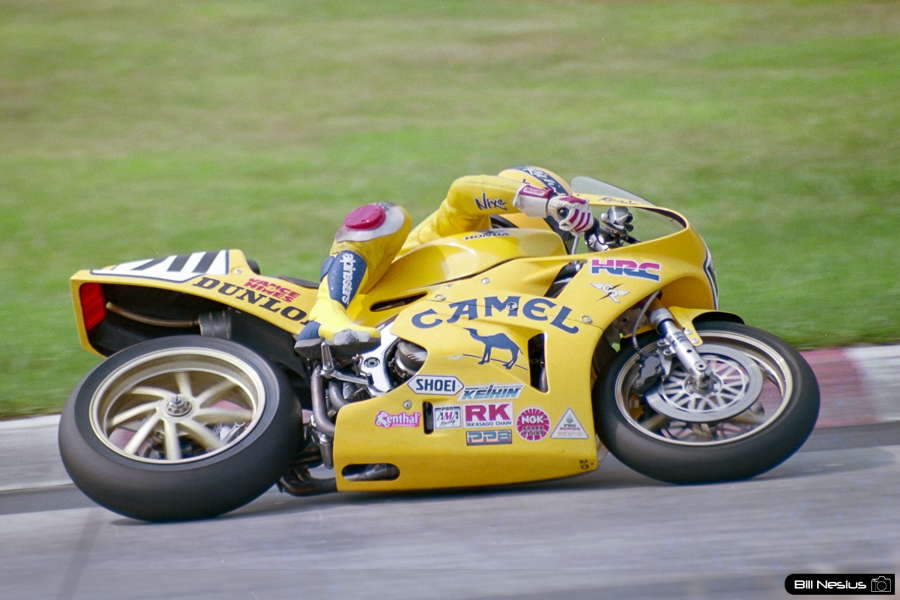Rich Arnaiz on the Number 20 Camel HRC Honda RC30 / FLM_5866 / 3
