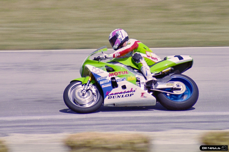 Thomas Stevens on the Number 1 Muzzy Kawasaki ZX7R
 / FLM_6904 / 3