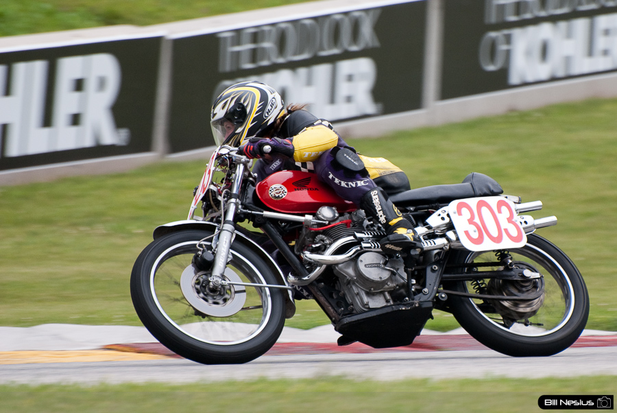 1971 Honda #303 ridden by Kari Rotvold in turn 7 at Road America, Elkhart Lake, WI / DSC_3034 / 4