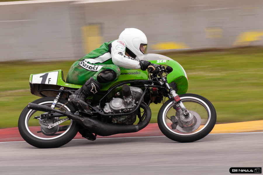 1970 Kawasaki #1f ridden by David Crussell in turn 13 at Road America, Elkhart Lake, WI / DSC_3287 / 4