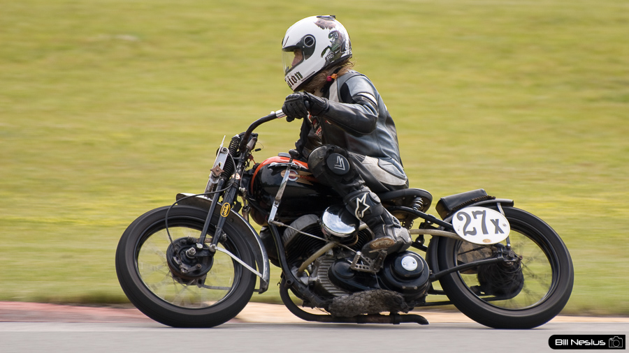 Harley Davidson (No.27x) in turn the bend at Road America, Elkhart Lake, WI / DSC_4011 / 4