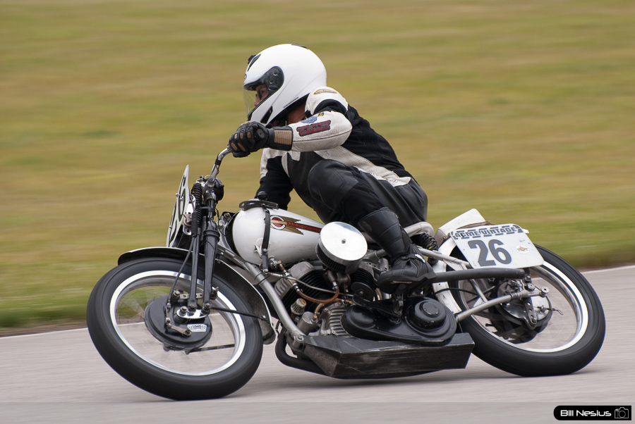 Art Farley on a 1939 Harley Davidson, No 26 in the bend, Road America, Elkhart Lake, WI / DSC_9378 / 4