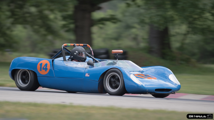  Lotus 23 Number 14 at Blackhawk Farms Raceway Turn 4. VSCDA Vintage weekend - June, 2017 / DSC_1224 / 4