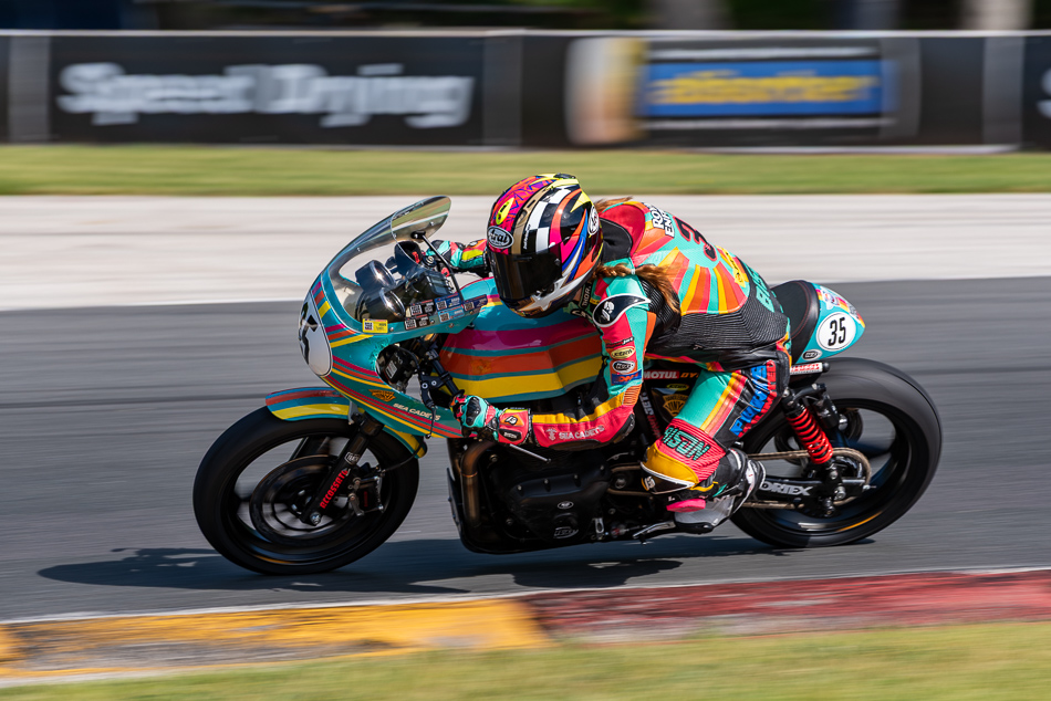Brianna Cutler on the Number 35 Royal Enfield Continental GT650 - IMG_9091 / 3