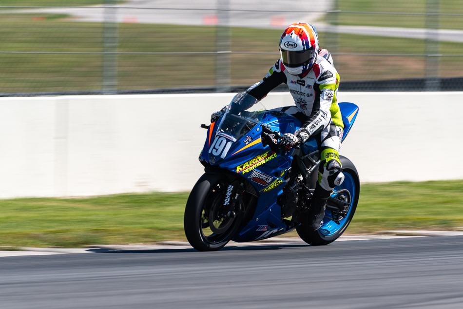 Mahdi Salem on the Number 191 HistoricGP Custom Leather Suzuki GSX-8R - IMG_9735 / 3